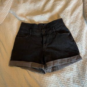 High waisted jeans shorts